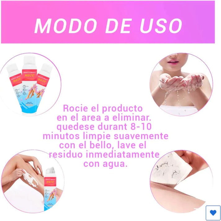 Espuma depiladora semi permanente + gratis jabon depilador