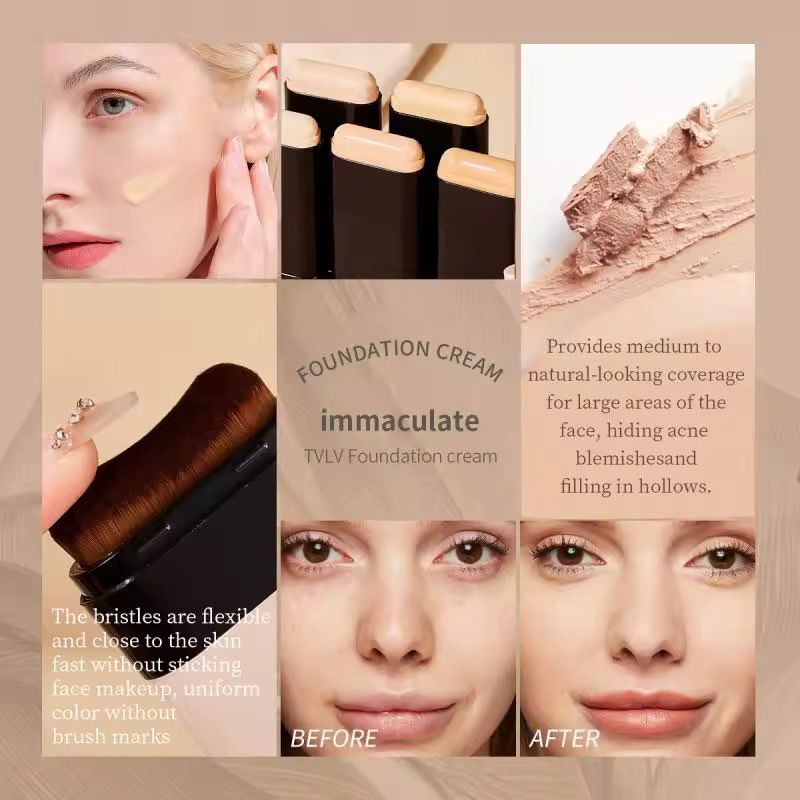 Base de Maquillaje 2 en 1 con Brocha