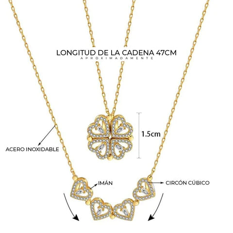 COLLAR TREBOL CUATRO CORAZONES 2 X $40