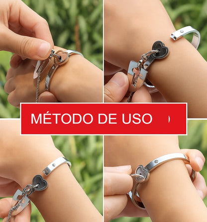 Juego De Pulsera Y Collar Con Llave Para Parejas