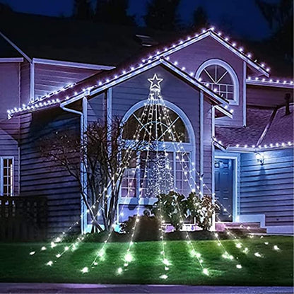 Cadena de luces para árbol con estrella grande